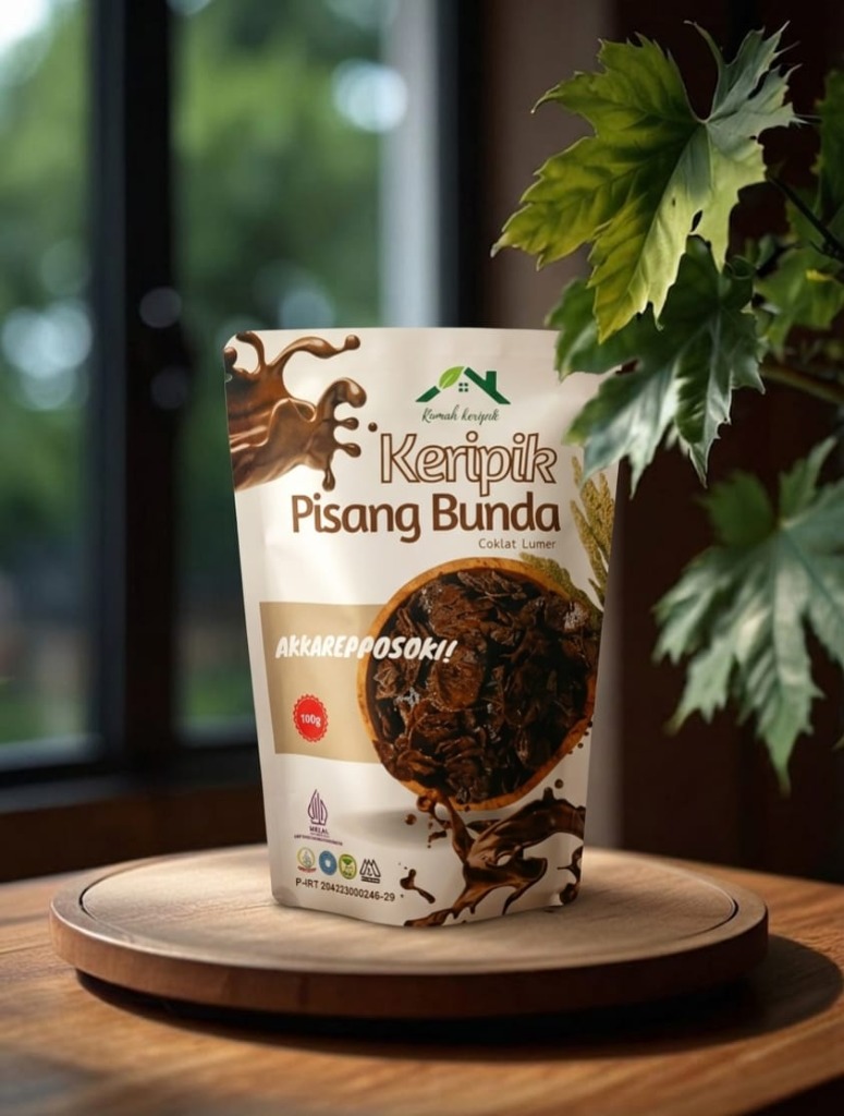Keripik Pisang Bunda varian Cokelat Lumer Rumah Keripik Makassar Gowa